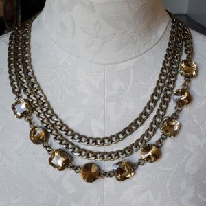 Niquea.D brass chain and stud necklace